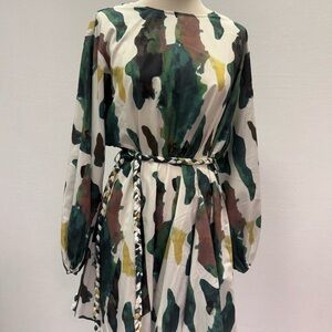 Chic Long Sleeve Camouflage Dress